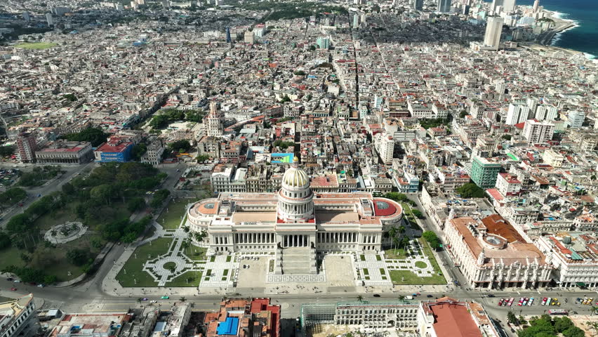 Aerial view: Capitolio Havana Cuba
