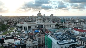 Aerial view: Capitolio Havana Cuba