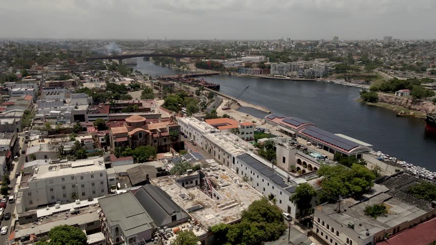 Aerial view over the amazing city of Santo Domingo in the Dominican Republic.