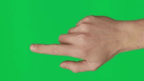 Male hand touching, clicking, tapping, sliding and swiping on chroma key green screen background. Different signs and gestures with fingers. Vertical video. - Powered by Shutterstock - Get 15% off with code: PIKWIZARD15