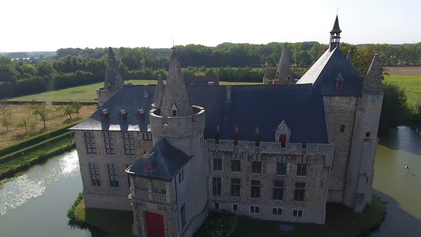 Castle in Belgium drone 4k