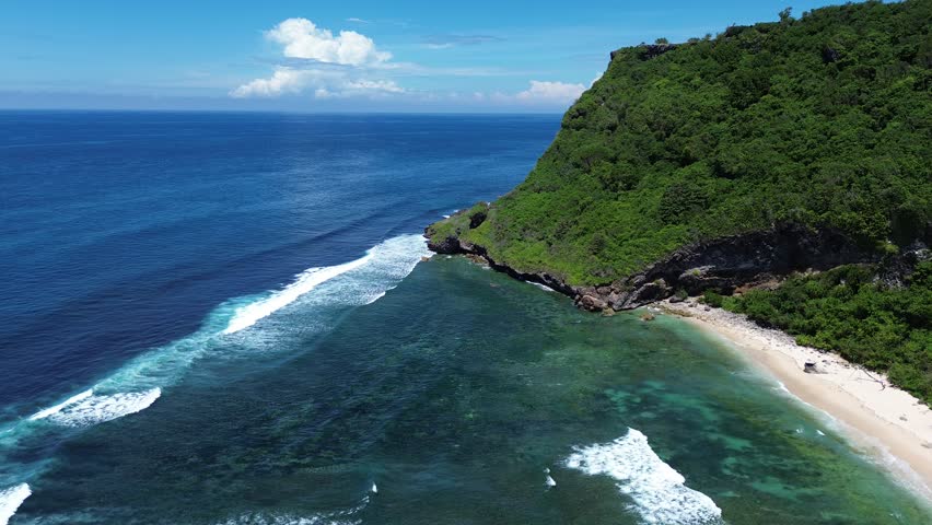 The cliff of Nyang Nyang Beach - Bukit Peninsula, Bali, Indonesia Royalty-Free Stock Footage #3478911151