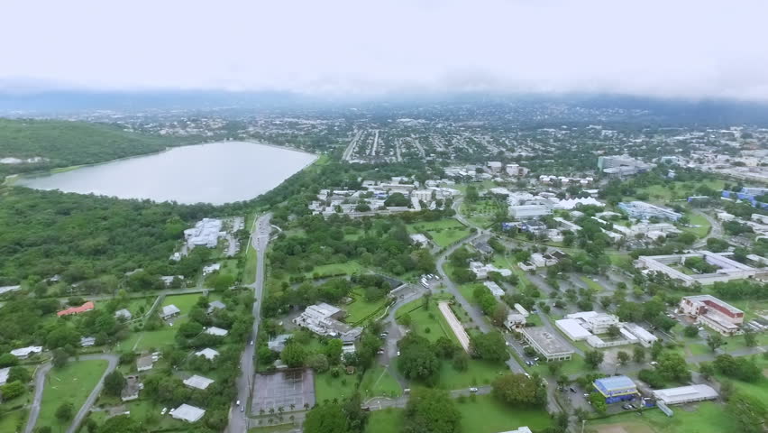 Aerial view over August town and U.W.I Kingston, Jamaica