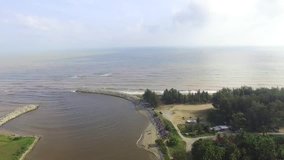 Kelantan, Malaysia - Senok Beach in Bachok District, Kelantan from aerial view.
