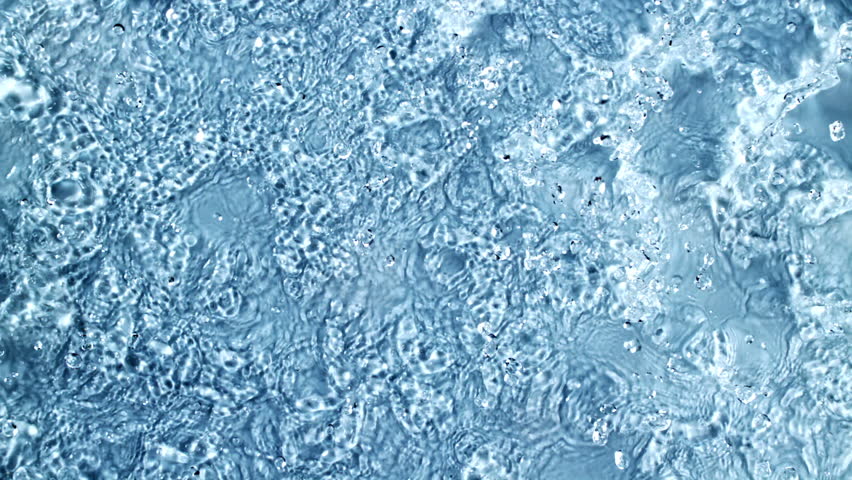 Super slow motion splashes of water. High quality FullHD footage