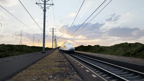 High Speed Fast Train Passenger Locomotive In Motion At The Railway - Powered by Shutterstock - Get 15% off with code: PIKWIZARD15