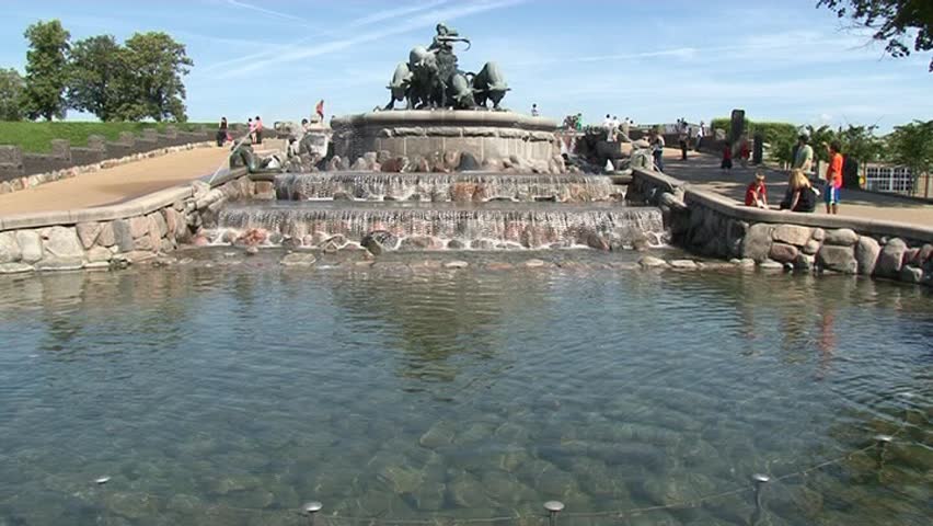 The statue on the Gefion Fountain in Copenhagen