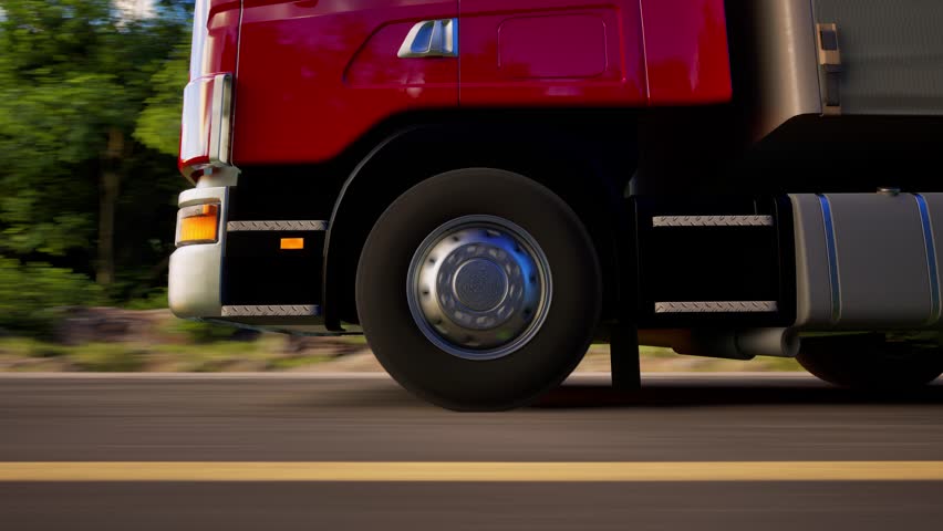 Wheel Truck On Road, Freight Transportation, Mode Of Transport, Transportation, Truck