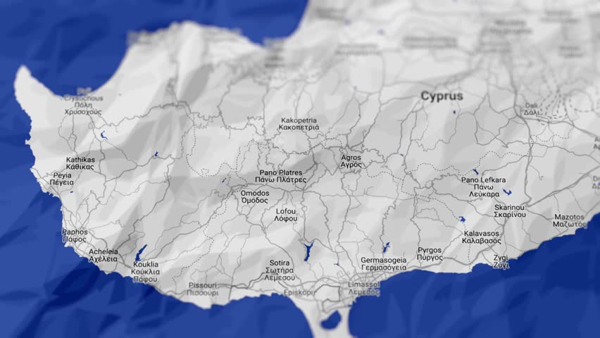 Cyprus Paper Map, Slider Shot