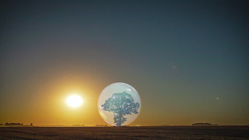 World, globe, tree of life, green Earth, life cycle time lapse concept