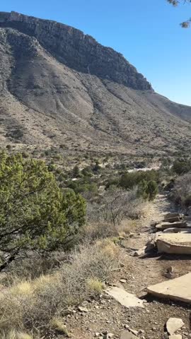 Guadalupe Peak trail in Guadalupe Mountains National Park near the Texas and New Mexico border.