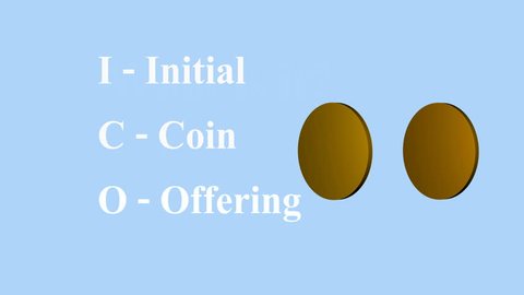 ICO - initial coin offering - intro, explain. Concept of cryptocurrency projects.