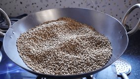 Coriander seed roasting high Resolution video
