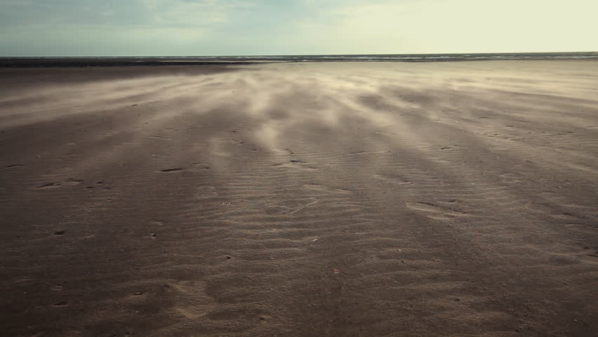 Wind Blowing Sand Over Barren Stock Footage Video (100% Royalty-free