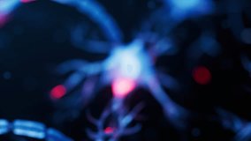 Biology nerve cell with biomedicine concept, 3d rendering. Motion graphic. - Powered by Shutterstock - Get 15% off with code: PIKWIZARD15