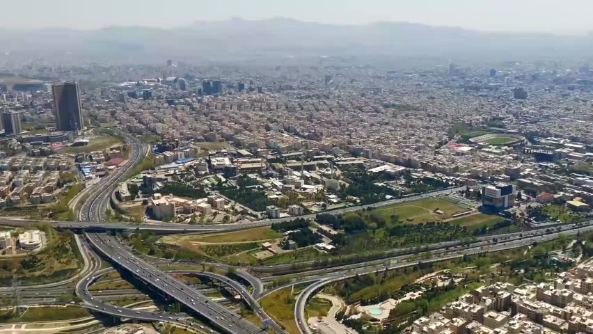 Aerial video of the streets of the Iranian capital Tehran and Milad Tower, tehran, Iran Royalty-Free Stock Footage #3480203801