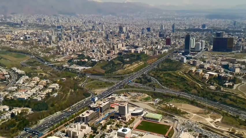 Aerial video of the streets of the Iranian capital Tehran and Milad Tower, tehran, Iran Royalty-Free Stock Footage #3480207937