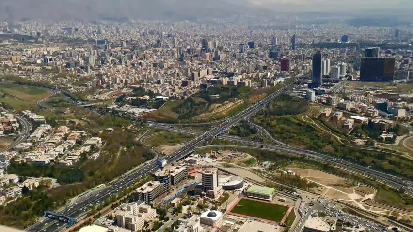 Aerial video of the streets of the Iranian capital Tehran and Milad Tower, tehran, Iran Royalty-Free Stock Footage #3480212087
