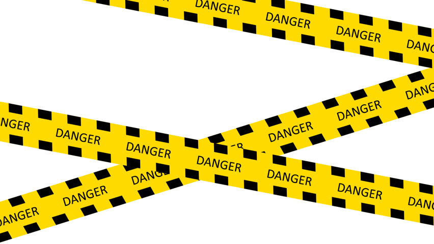 Danger warning tapes running video, Yellow and black Danger tapes video, Vector yellow danger tapes isolated on white background