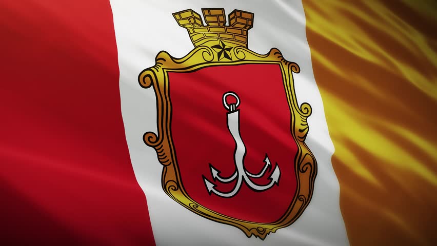 Flag of Odessa Ukraine. 4kmp4