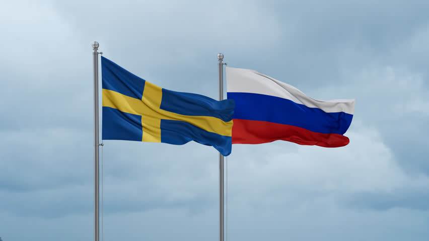 Russian Federation and Sweden flag waving together on cloudy sky, endless seamless loop Royalty-Free Stock Footage #3480303647