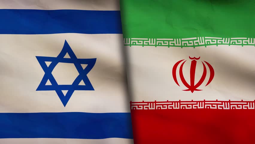 Iran and israel waving flag