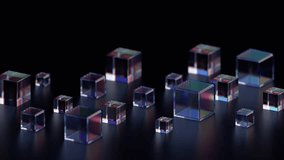 Abstract 3d render, geometric background with glass cubes, 4k seamless looped animation - Powered by Shutterstock - Get 15% off with code: PIKWIZARD15