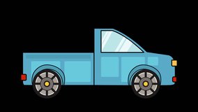 car running 2D animation video clip transparent screen