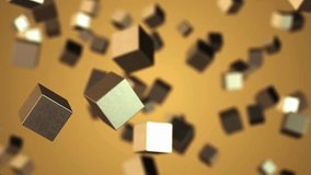 Seamless loop of abstract gold cubes background animation. 4K resolution 3D render. - Powered by Shutterstock - Get 15% off with code: PIKWIZARD15