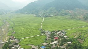 Flycam video captured of the natural scenery and people of Vietnam's mountainous region was recorded at 3:00 p.m. on October 4, 2021 in Khoen On commune, Than Uyen district, Lai Chau province.