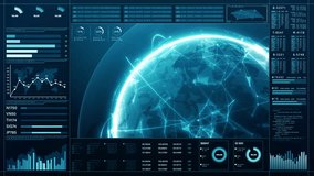Futuristic Global Network Data Interface Concept, Blue digital interface showcasing global connectivity and data analytics with futuristic design elements. - Powered by Shutterstock - Get 15% off with code: PIKWIZARD15