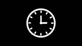 Abstract Stopwatch animated icon. Clock with moving arrows.
