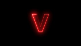 glowing neon effect with letter V alphabet on black background. video footage. 4k - Powered by Shutterstock - Get 15% off with code: PIKWIZARD15