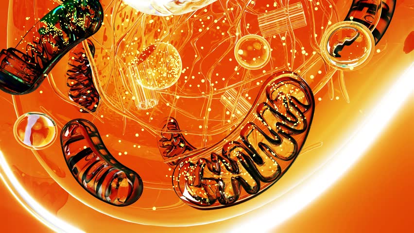 Conceptual animation of the biological cell and the mitochondria