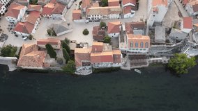 4K drone video of beautiful old town in Trebinje