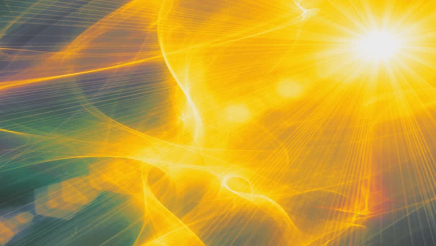 Yellow abstract background with lens flare