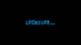 Abstract neon location icon and directional looking place icon animation.