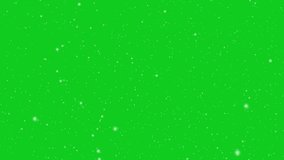 Snowfall animation falling on a green screen background, seamless loop footage, and snowflakes bokeh for Christmas holiday design.