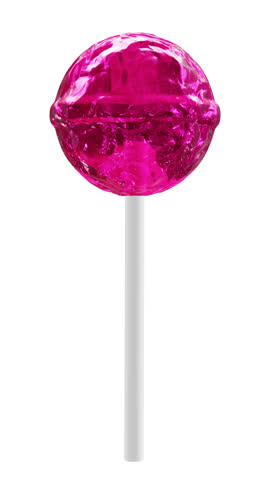 Vertical video. Realistic looping 3D animation of the spinning pink lollipop demonstration rendered in UHD as PNG with alpha channel.