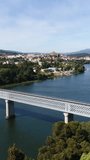 Vertical Video Spanish City of Tui in Galícia Spain