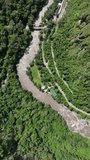 Machu Picchu, Peru. Aerial view. Vertical video