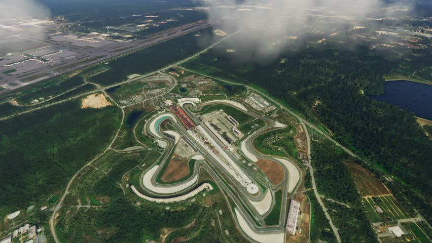 3D - Aerial shot of Petronas Sepang International Circuit in Selangor. Malaysia