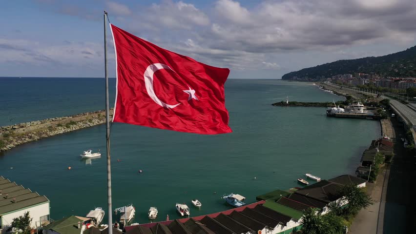 high quality türkiye flag waving video | yuksek kaliteli turkiye bayrak dalgalanması  Royalty-Free Stock Footage #3481580373