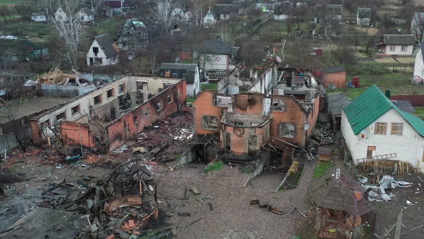 Civilian Neighborhood residential area in Chernihiv Destroyed by Russian Missile Strike