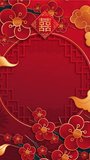 animation Chinese new year vertical 4K smartphone year of the dragon red