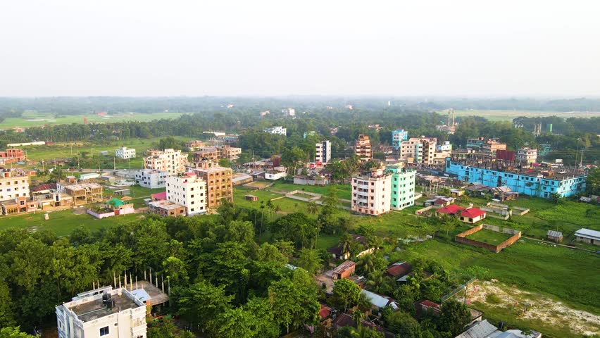Modern green neighbourhood eco friendly outside Dhaka Bangladesh capital city Royalty-Free Stock Footage #3481857801