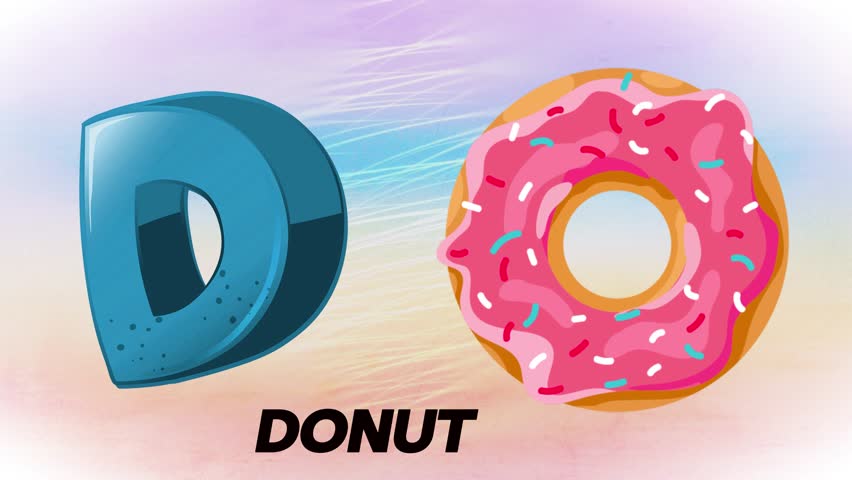 Animation Kids Education 4K Video letter D