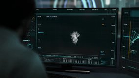 A Doctor Is Sitting Behind the Desk. Supervising the Data Analysis Process. Medical Sotware is Used for Deep Structural Research of the Virus. Covid-19 Spike Protein Structure was Found. - Powered by Shutterstock - Get 15% off with code: PIKWIZARD15