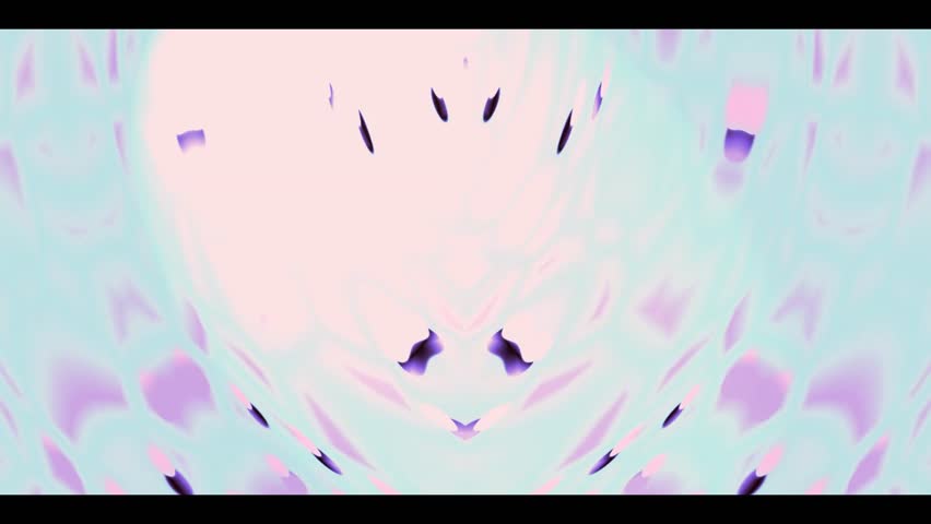 This is a picture with a white and pink background. There are also purple and black shapes that resemble bats.