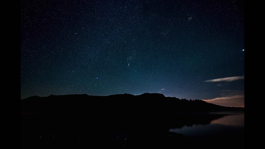 Ireland night scape low clouds time lapse.